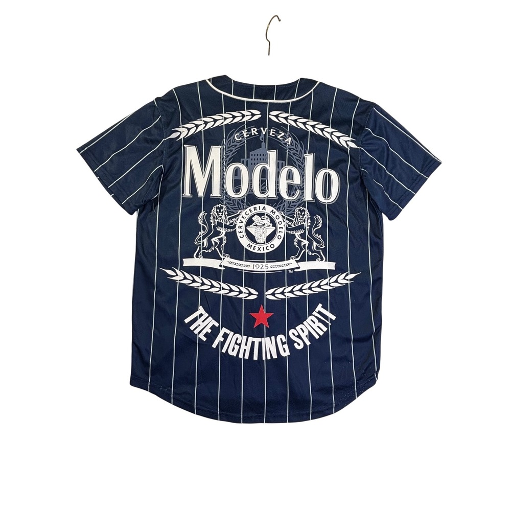 Modelo Especial Beer Baseball Jersey Navy Pinstripe The Fighting Spirit XS 30/32